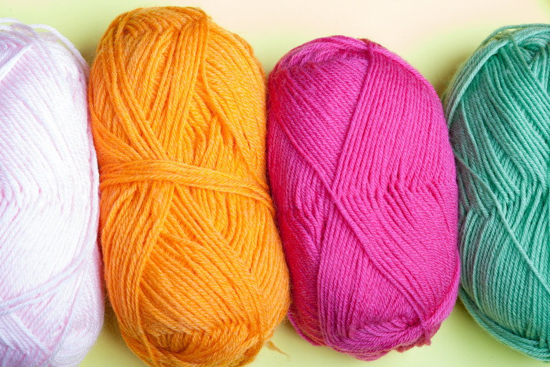 Colorful balls of wool