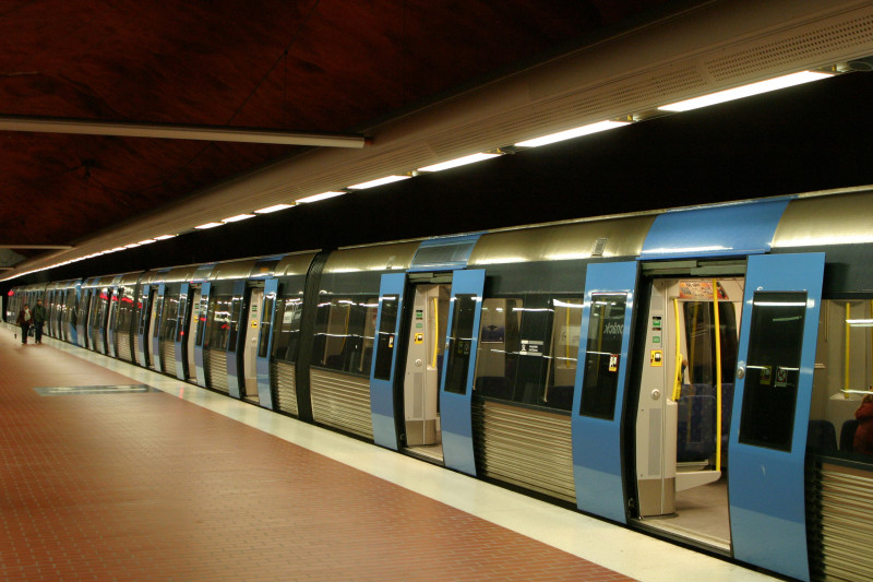 Train in Stockholm at train station